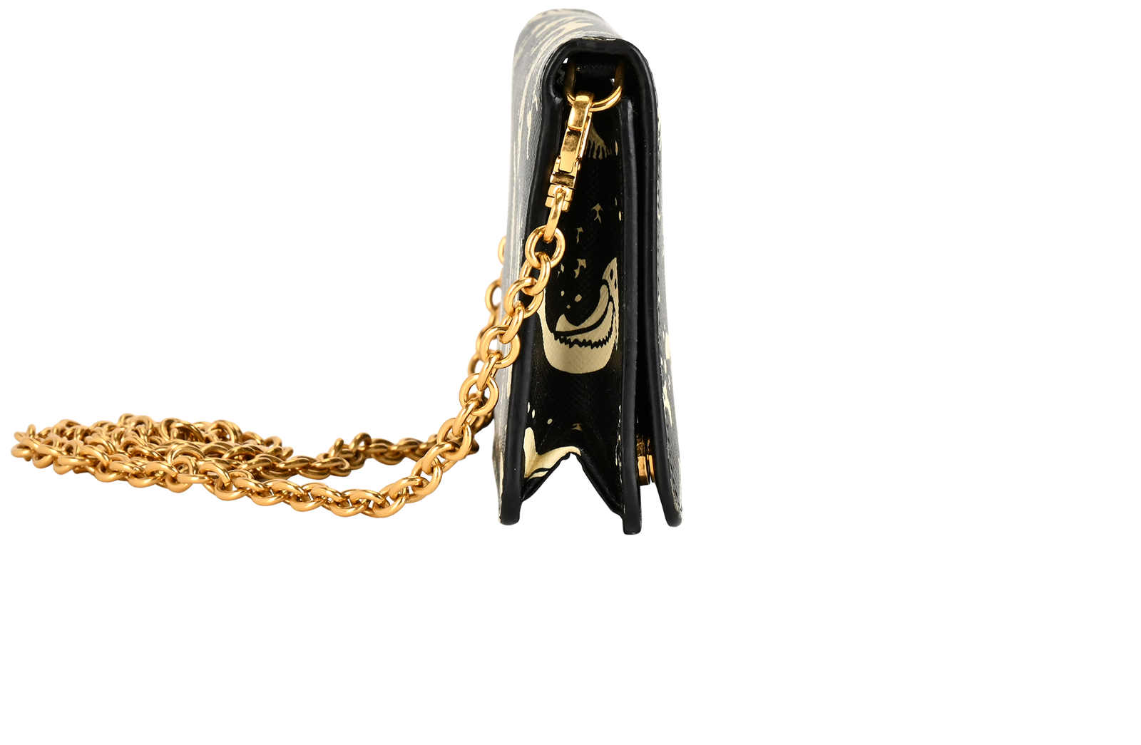 Mermaid Wallet On Chain, &pound;420, Handbags, Black, Leather, Side view